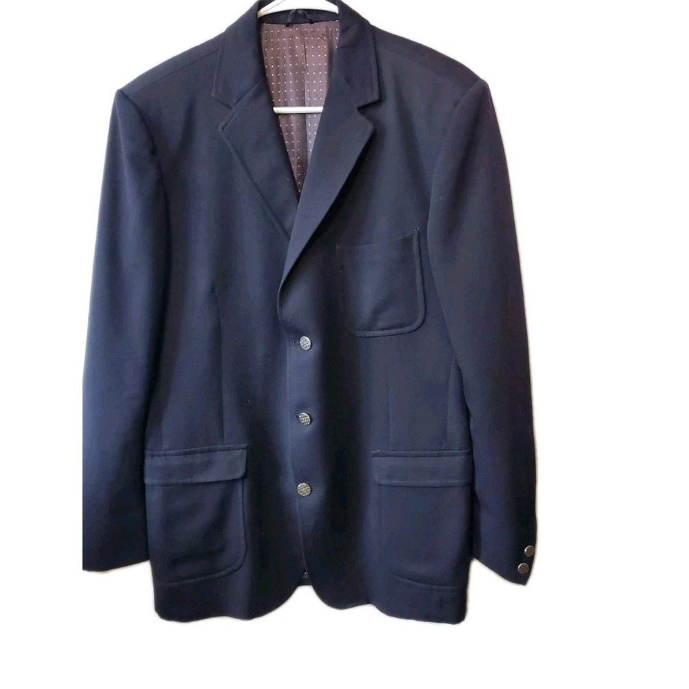 Alexandre Of England Blazer Navy UK Chest 42 Vintage 33" Long Gold Color Buttons